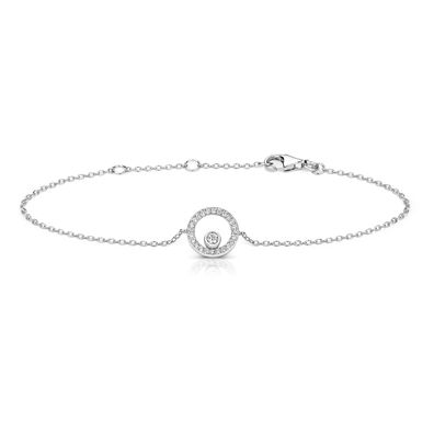 Stylisches 925 Sterling Silber Damen - Armband mit Zirkonia - 0.1cm