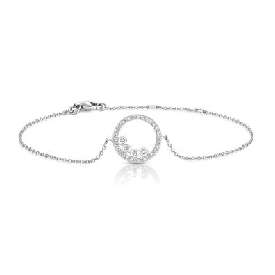 Schönes 925 Sterling Silber Damen - Armband mit Zirkonia - 0.1cm