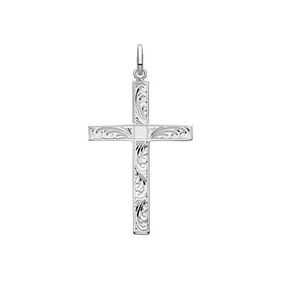 Klassischer 925 Sterling Silber Kreuz Damen - Anhänger