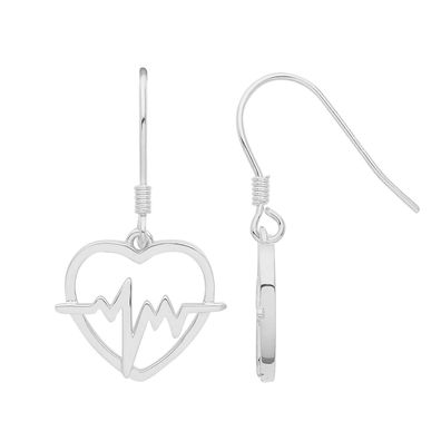 Stylische 925 Sterling Silber Herz Damen - Paar Ohrringe