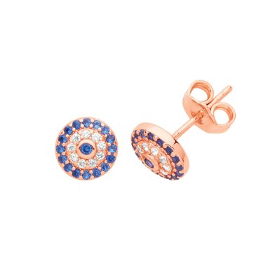 Stylische 925 Sterling Silber Damen - Paar Ohrstecker mit Zirkonia