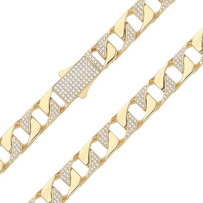 9 ct/Karat Gelb Gold Herren - Armband mit Zirkonia - 20.3cm, 23 Gramm