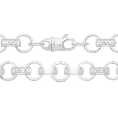 Wunderschön 925 Sterling Silber Erbs Kette mit Zirkonia - 55.9, 61, 66, 71.1, 76.2cm