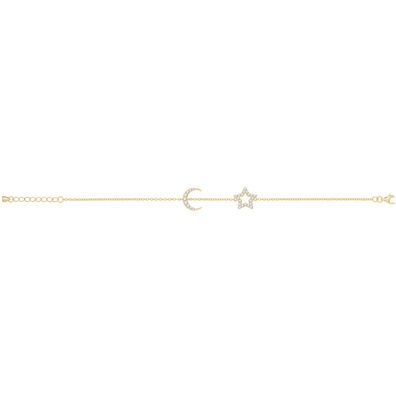 Atemberaubendes 925 Sterling Silber Damen - Bettelarmband mit Zirkonia - 20.3cm