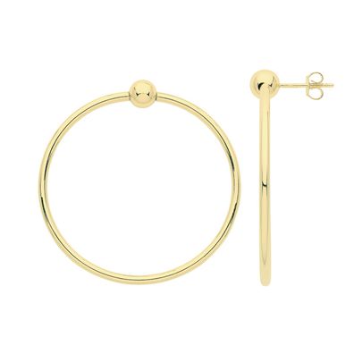 Stylische 9 ct/Karat Gelb Gold Damen - Paar Ohrringe