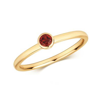 9 ct/Karat Gelb Gold Damen - Ring mit Granat