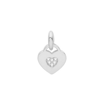 Schöner 925 Sterling Silber Herz Damen - Anhänger mit Zirkonia
