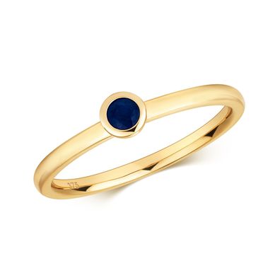 9 ct/Karat Gelb Gold Damen - Ring mit Saphir