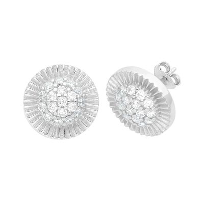 Wunderschöne 925 Sterling Silber Damen - Paar Ohrstecker mit Zirkonia - 5 Gramm