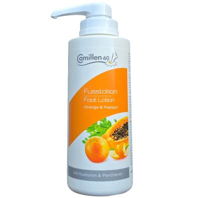 Camillen 60/Fusslotion "Orange&Papaya" mit Hyaluronsäure 500ml/Fußpflege