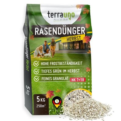 TerraUno Herbstrasendünger Rasendünger Herbstdünger Mineralisch Dünger 5 kg