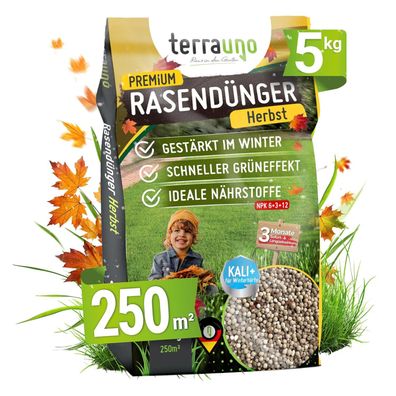 TerraUno Premium Herbstdünger Rasen Rasendünger Herbst Herbstrasendünger