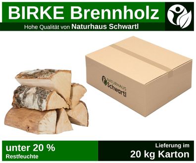 Brennholz Birke Birkenholz Heizung Kaminholz Regional Ofen Trocken 25cm 40kg