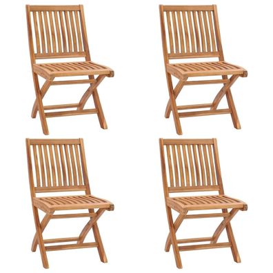 vidaXL Klappbare Gartenstühle 4 Stk. Massivholz Teak
