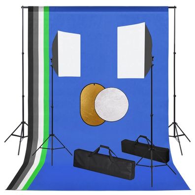 vidaXL Fotostudio-Set mit Leuchten, Hintergrundsystem und Reflektor