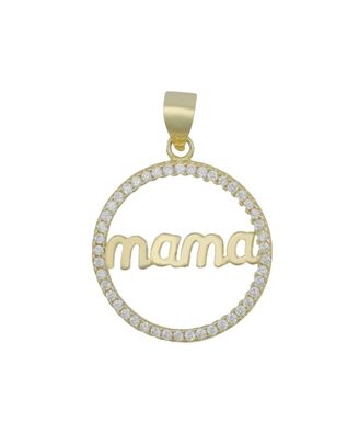 925/- Echt Silber Anhänger ohne Kette "Ommy", runder Anhänger für Mama´s, Zirkonia be