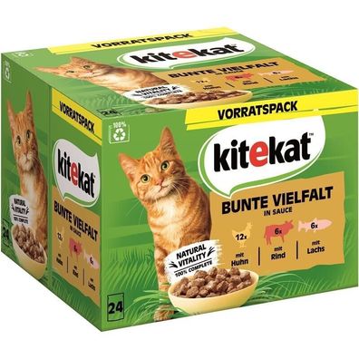 Kitekat Portionsbeutel Multipack Bunte Vielfalt in Sauce 48 x 85g (9,78€/kg)