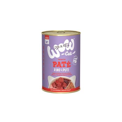 WOW Cat Rind & Pute 6 x 400g (14,96€/kg)