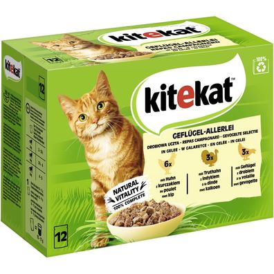 Kitekat Portionsbeutel Multipack Geflügel-Allerlei in Gelee 96 x 85g (8,08€/kg)