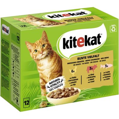 Kitekat Portionsbeutel Multipack Bunte Vielfalt in Sauce 48 x 85g (9,29€/kg)