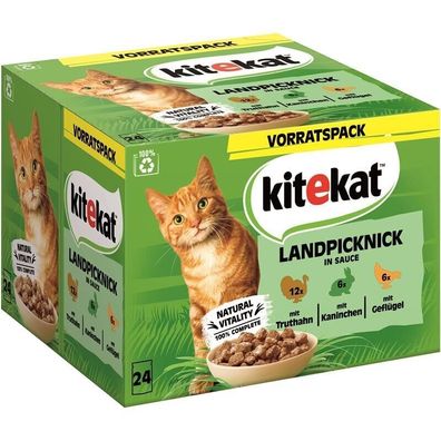 Kitekat Portionsbeutel Multipack Landpicknick in Sauce 48 x 85g (9,78€/kg)