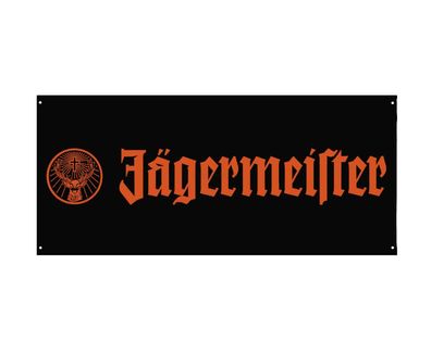 Jägermeister Fahne / Banner schwarz 180x80cm