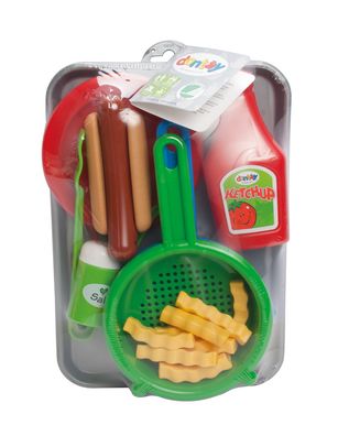 Dantoy 22-tlg. Kinder Spielzeug Hotdog-Set Hot-Dog auf Tablett 4660