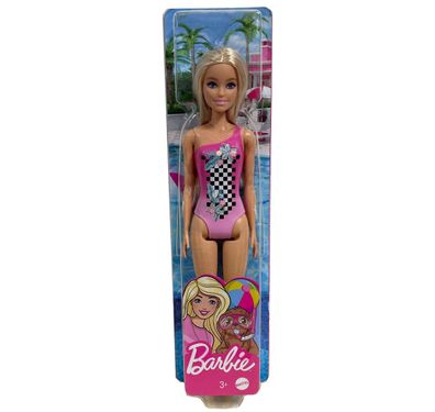 Mattel Barbie Beach Puppe mit pinken Badeanzug DWJ99 HDC50