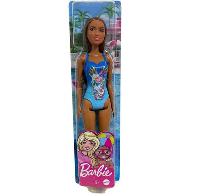 Mattel Barbie Beach Puppe mit blauen Badeanzug HDC51