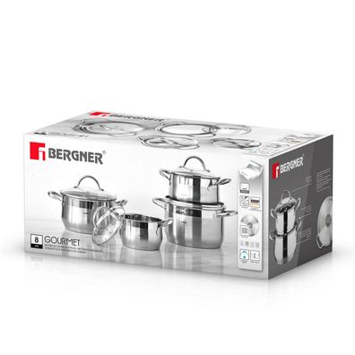 Bergner 8-tlg. Kochtopf-Set Kochtopfset BG-6523