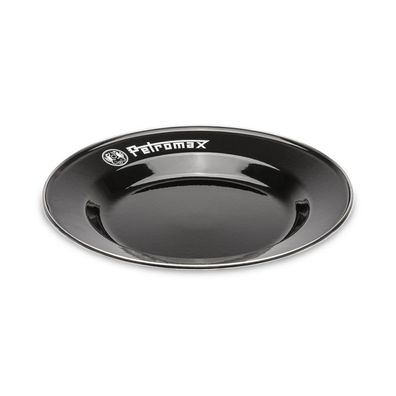 Petromax Emaille Teller 2er Set schwarz Ø 18 cm - Perfekt für Camping und Outdoor