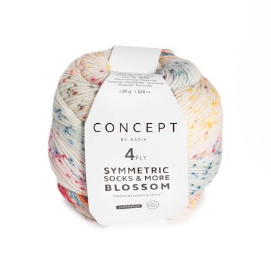 Concept 80g Sockenwolle Symmetric "Blossom" - zwei identische Socken