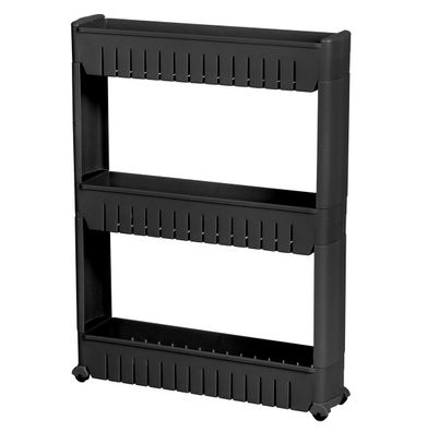 Urban Living 3-Etagen Kunststoffregal Organizer Regal auf Rollen 557000 schwarz