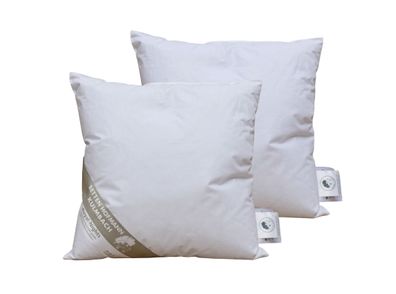 2 Stück Daunenkissen Kissen 40x40 cm 150 g prall Kuschelkissen 100% Natur