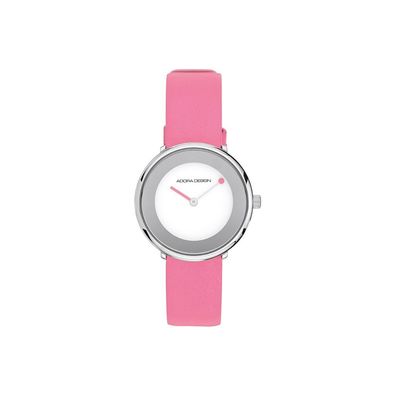 Adora Design Damenuhr 3 BAR analog Ø 30mm rosa Lederband ? 3 BAR