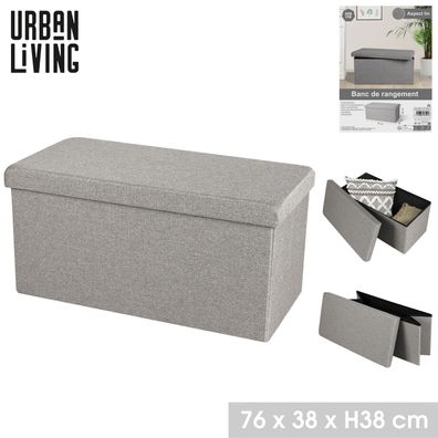 Urban Living faltbare Sitzbank "Aspect lin" Aufbewahrungsbox 53501 grau