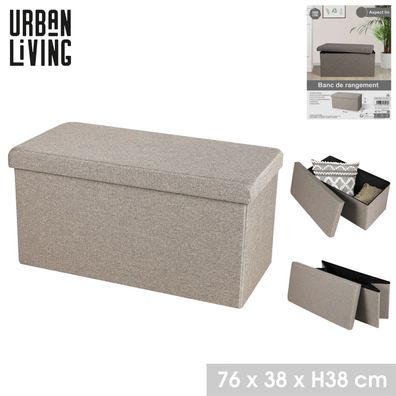 Urban Living faltbare Sitzbank "Aspect lin" Aufbewahrungsbox 53503 Sandfarben