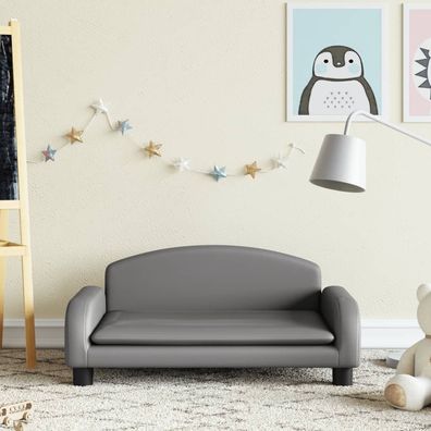 vidaXL Kindersofa Grau 70x45x30 cm Kunstleder