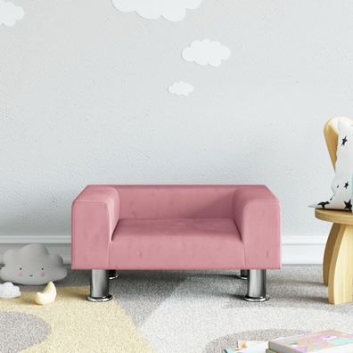 vidaXL Kindersofa Rosa 50x40x26,5 cm Samt