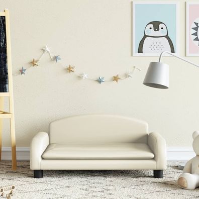 vidaXL Kindersofa Creme 70x45x30 cm Kunstleder