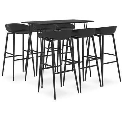 vidaXL 7-tlg. Bar-Set Schwarz