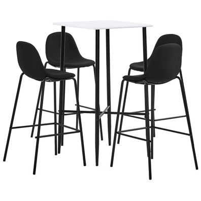 vidaXL 5-tlg. Bar-Set Stoff Schwarz