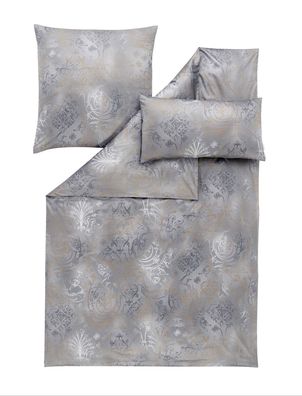 Estella Schweizer Premium Satin Bettwäsche 135x200 Svizzera grau Oriental 2054-810