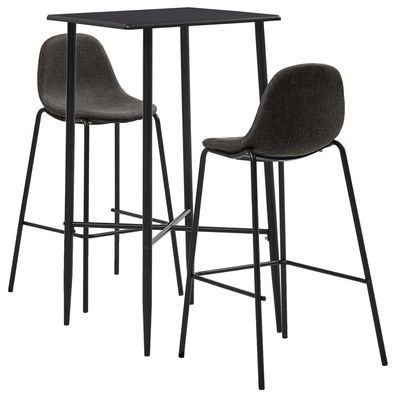 vidaXL 3-tlg. Bar-Set Stoff Dunkelgrau