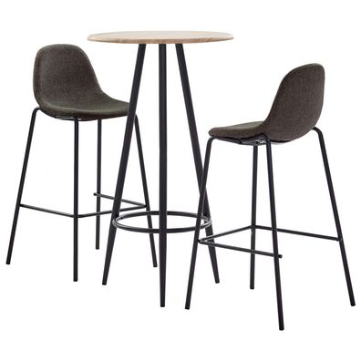 vidaXL 3-tlg. Bar-Set Stoff Dunkelgrau