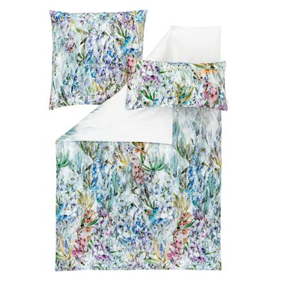 Estella Mako-Satin Bettwäsche 135x200 Elara Blumen Gemälde Aquarell bunt 7551-985