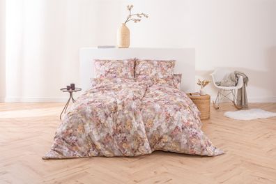 Estella Mako-Satin Bettwäsche 155x220 Mirabella rosenholz Blumenmeer 7564-70