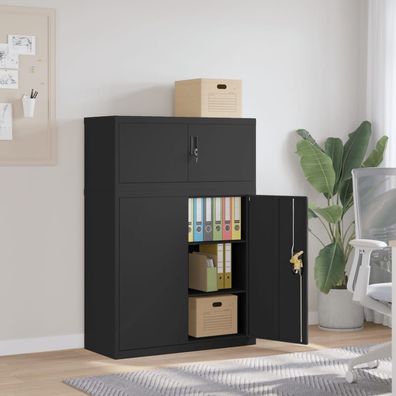 vidaXL Aktenschrank Schwarz 90x40x130 cm Stahl