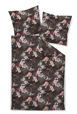 Janine Carmen Mako Jersey Bettwäsche 155x220 Rosen Blumen siena kakao 55057-04