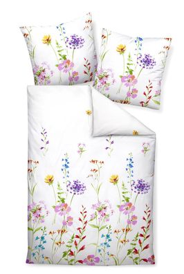 Janine Moments Mako-Satin Bettwäsche 240x220 Frühling Blumenwiese bunt 98076-09